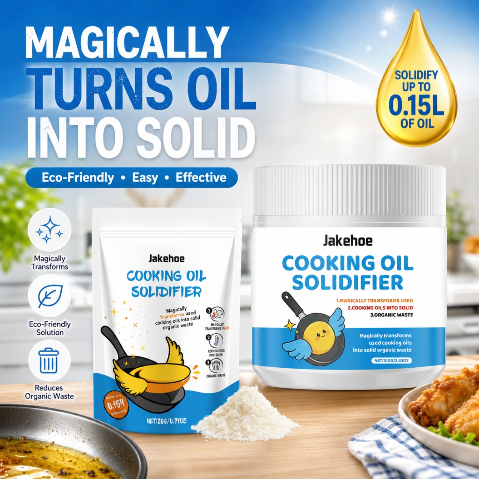 Home Cooking Oil - Proszek do zgorzczania oleju kuchennego, zgorzczacz