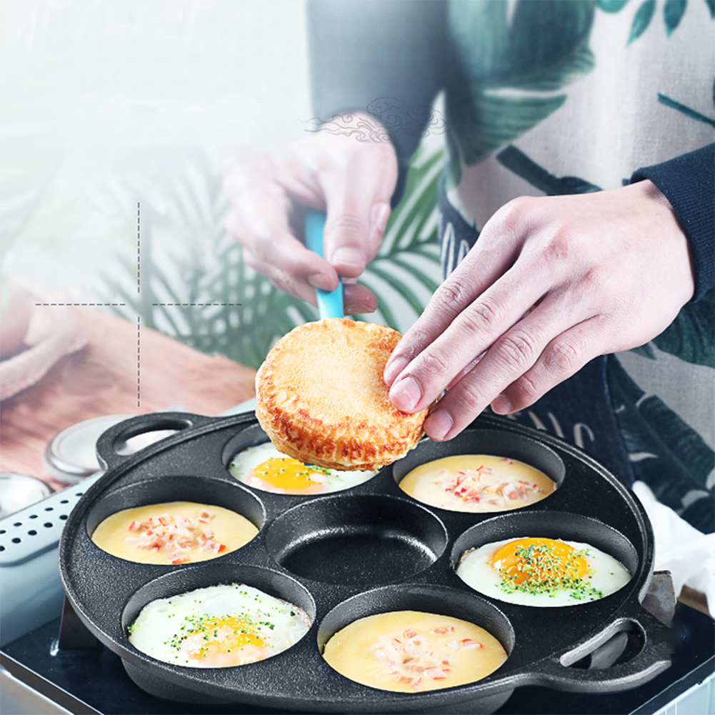 Dosa Pan Iron - Patelnia żeliwna z 7 otworami, nieprzywierająca,