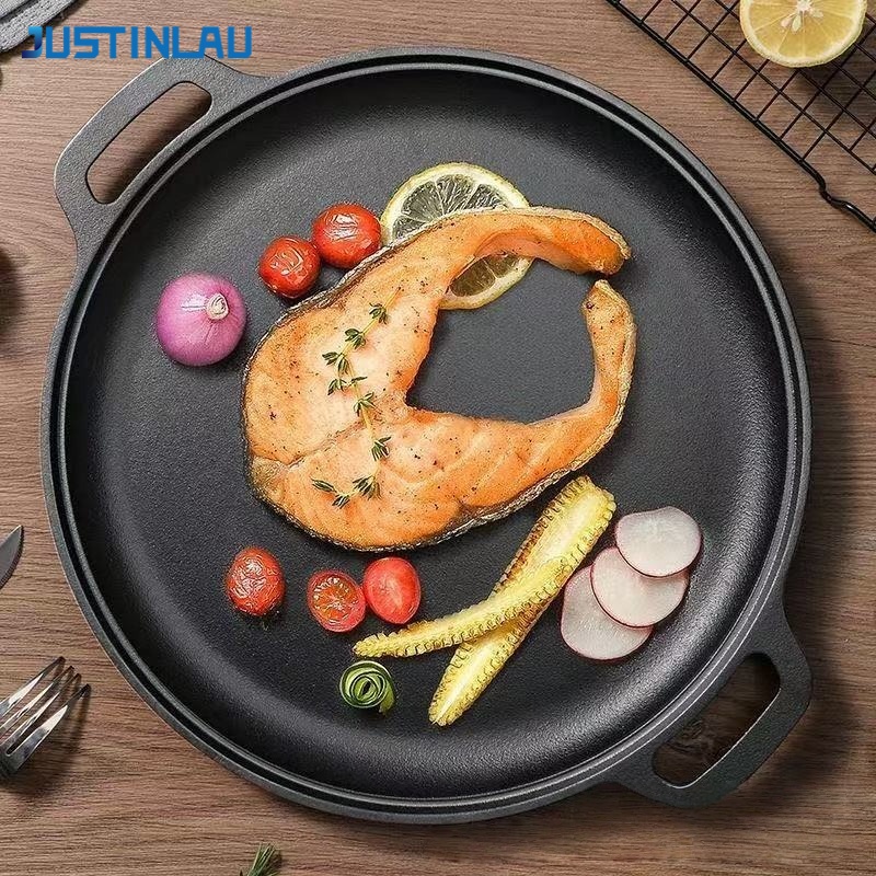 Dosa Pan Iron - JUSTINLAU Patelnia z dwoma uchwytami, żeliwna,