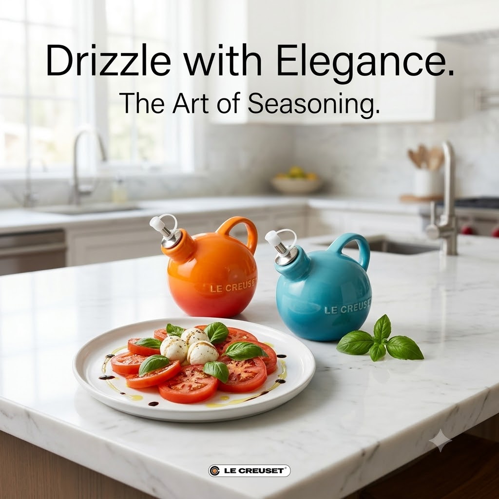 Home Cooking Oil - Le Creuset 2-częściowy ceramiczny dozownik do